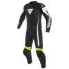 Dainese Assen 2-P Suit Black-White-Yellow-Fluo -Accessoires Moto dainese assen 2 p suit black white yellow fluo two piece suit 2 teiler overall combinaison 2 pieces traje tulum 1 3