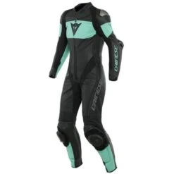 Dainese Imatra Lady Leather 1-PC Suit Perf. Black/Acqua-Green