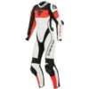 Dainese Imatra Lady Leather 1-PC Suit Perf. White/Fluo-Red/Black -Accessoires Moto dainese imatra lady 1 pc perf w r b one piece suit 1 teiler overall combinaison 1 piece traje tulum 1 1
