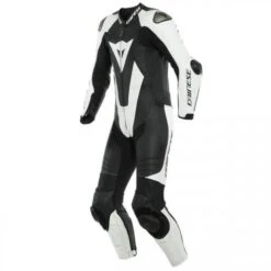 Dainese Laguna Seca 5 1-PC Leather Suit Perf. Black White - Combinaison Moto - Vêtements
