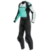 Dainese Mirage Lady Leather 2-P Suit Black/Acqua-Green/Glacier-Gray -Accessoires Moto dainese mirage lady black green gray two piece suit 2 teiler overall combinaison 2 pieces traje tulum 1 1