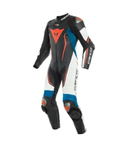 Dainese Misano 2 D-Air Perf. 1-P Suit Black-Matt-White-Light-Blue