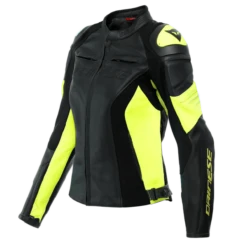 Dainese Racing 4 Lady Leather Jacket Black/Fluo-Yellow