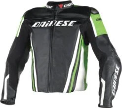 Dainese REPLICA 2015 Leather Jacket Black/Green-KAW/White