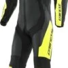 Dainese VR46 Tavullia Leather 1-PC Suit Perf. Black Yellow - Combinaison Moto - Vêtements -Accessoires Moto dainese vr46 tavullia leather 1 pc suit perf. black yellow two piece suit 2 teiler overall combinaison 2 pieces traje tulum 1 5