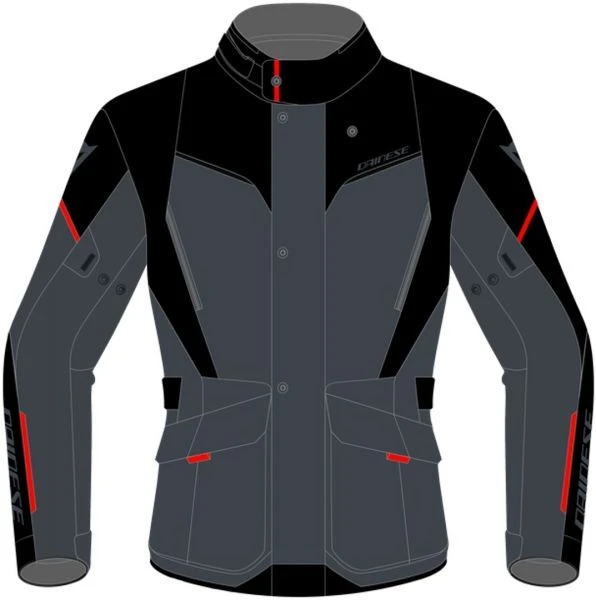 Dainese Tempest 3 D-Dry Jacket Ebony Black Lava-Red