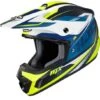 HJC CS-MX II Drift Blue/Yellow MC3HSF -Accessoires Moto hjc cs mx ii drift blue yellow mc3hsf cross helmet helm casque kask casco 1 1
